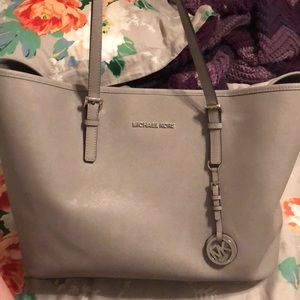 Gray Leather Michael Kors Bag